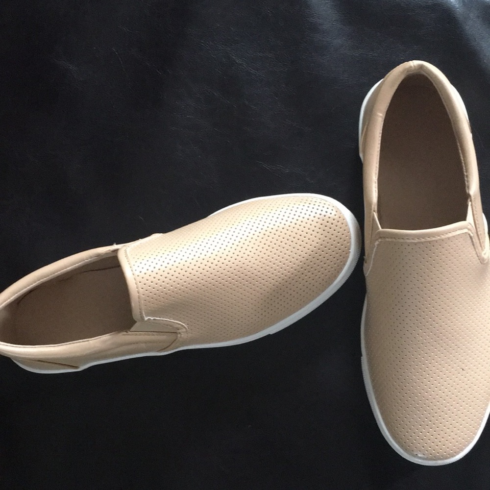 Cream Colored Slip On Sneakers
